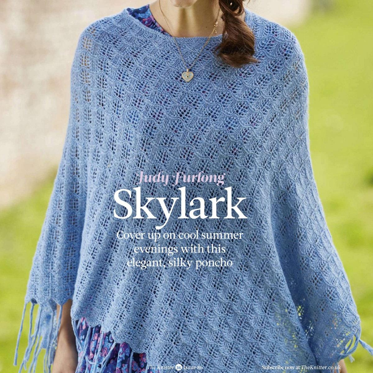 Легкое ажурное пончо Skylark