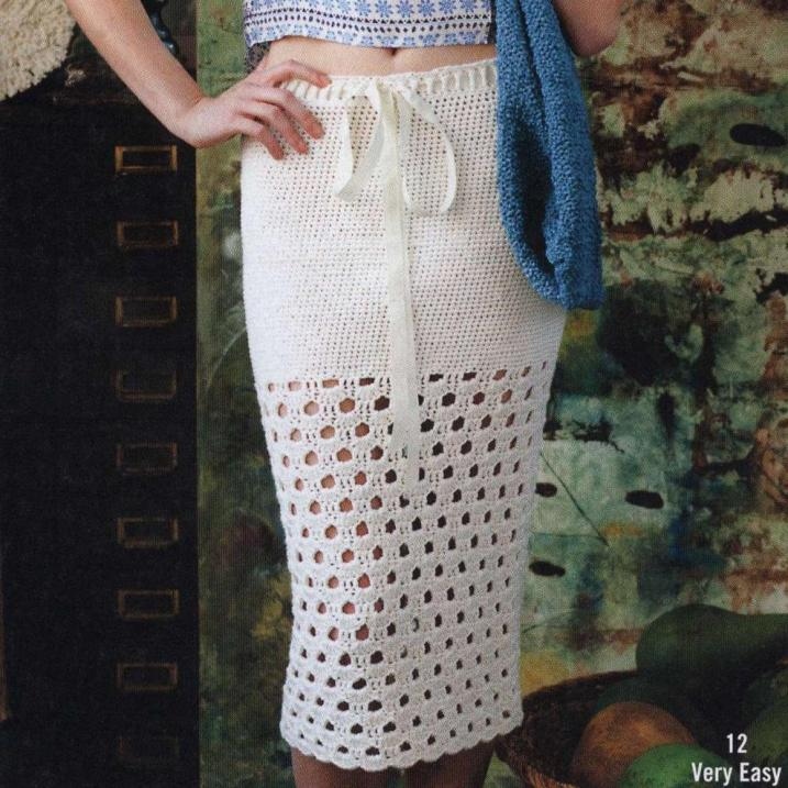 Вязание длинной юбки крючком Long skirt из Vogue Crochet 2012