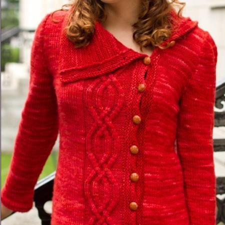 Вязание жакета с широким отложным воротником REVERE HOUSE