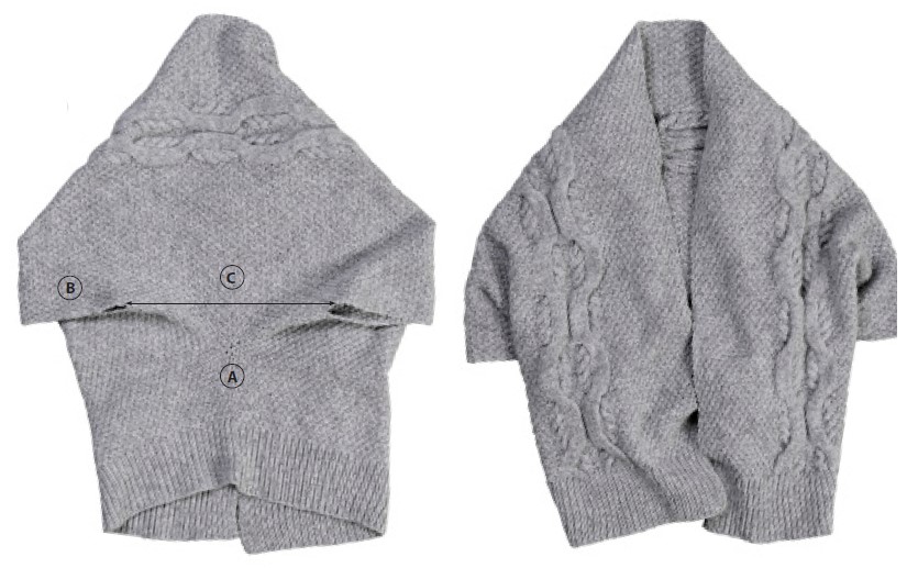 Теплый вязаный жакет из толстой пряжи спицами