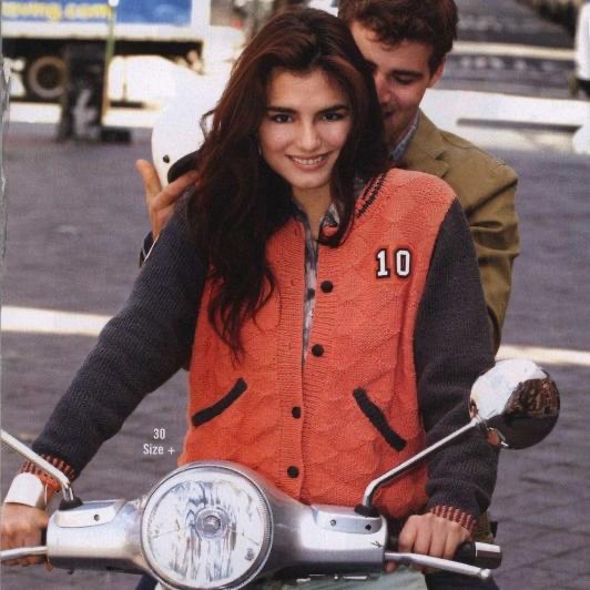 Вязание жакета бомбер спицами TWO COLOR VARSITY