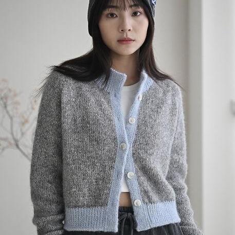 Вязаный спицами укороченный кардиган Aven