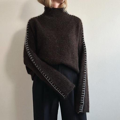 Свитер оверсайз с декоративной отделкой вязаный спицами Glacis 