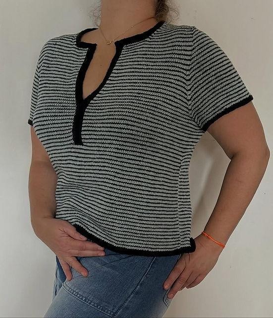 Пуловер сверху вниз