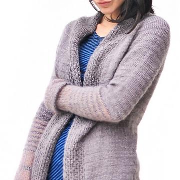 Вязание жакета с цельным воротником BeauB