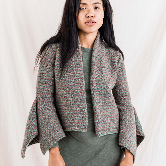 Кардиган с воланами, вязаный спицами Georgia