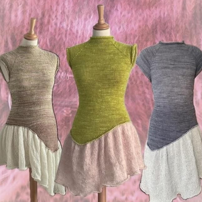 Платье Ethereal Dress, вязаное спицами сверху