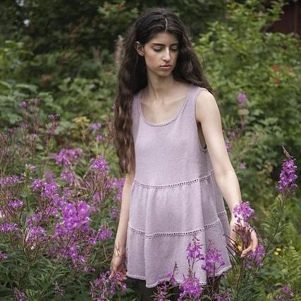 Летняя туника вязаная спицами Midsommarnatt