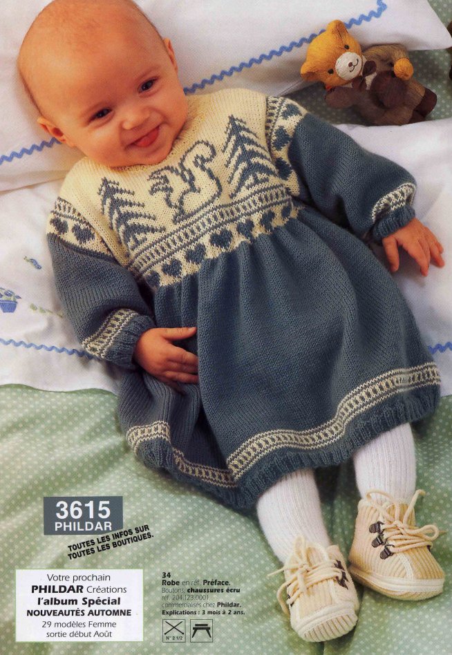 Вязание для девочек платья 34 из Phildar 281