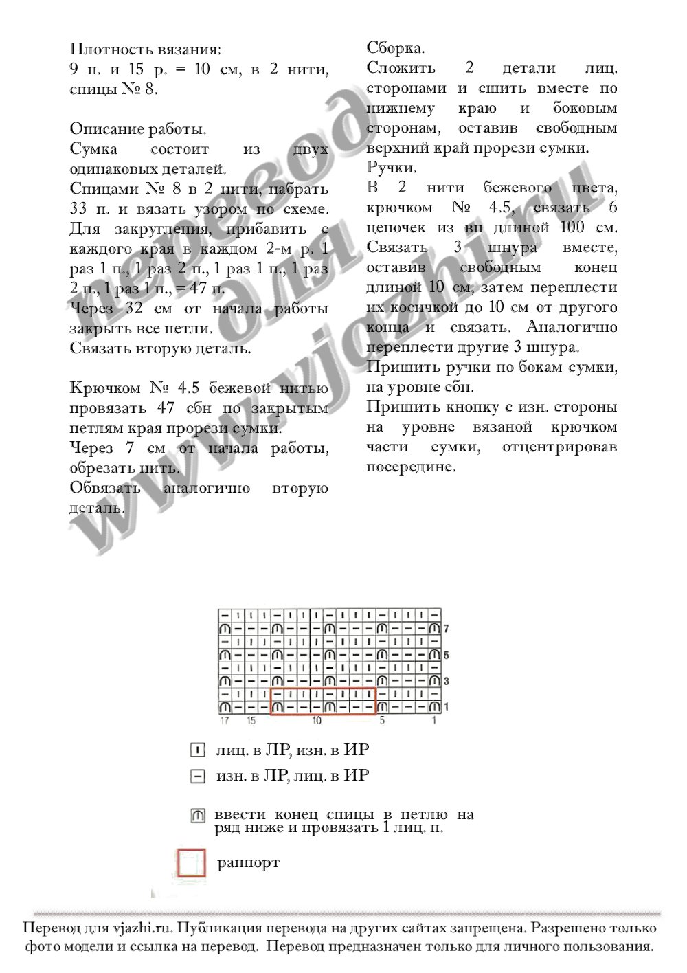 Описание вязания сумки и шарфика стр 2