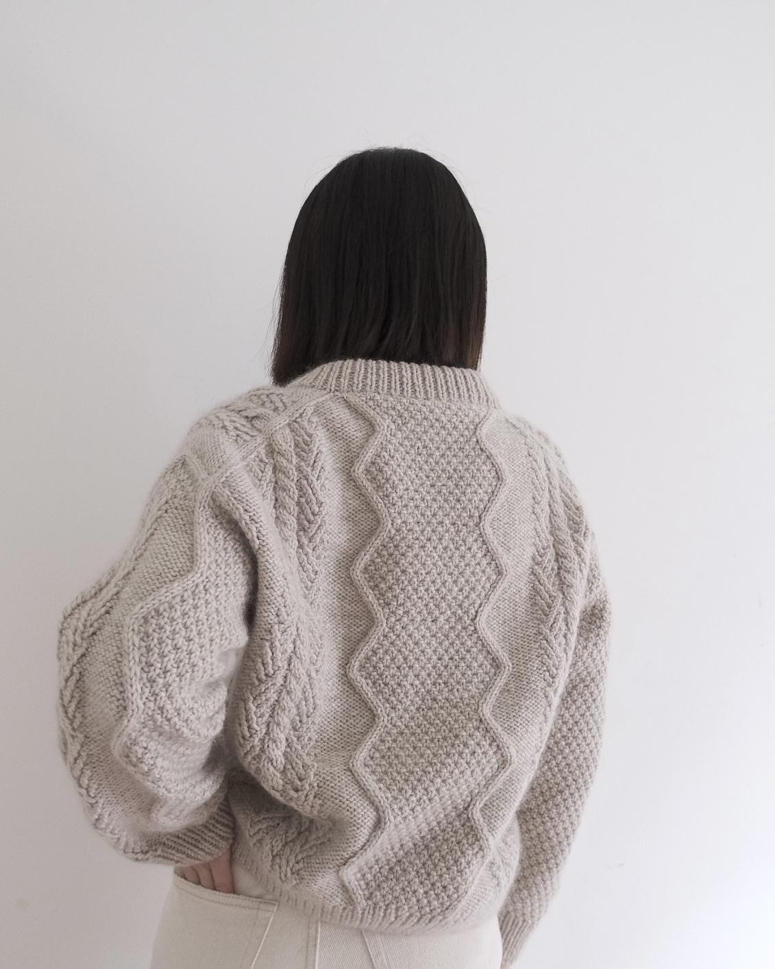 Кардиган оверсайз спицами сверху вниз