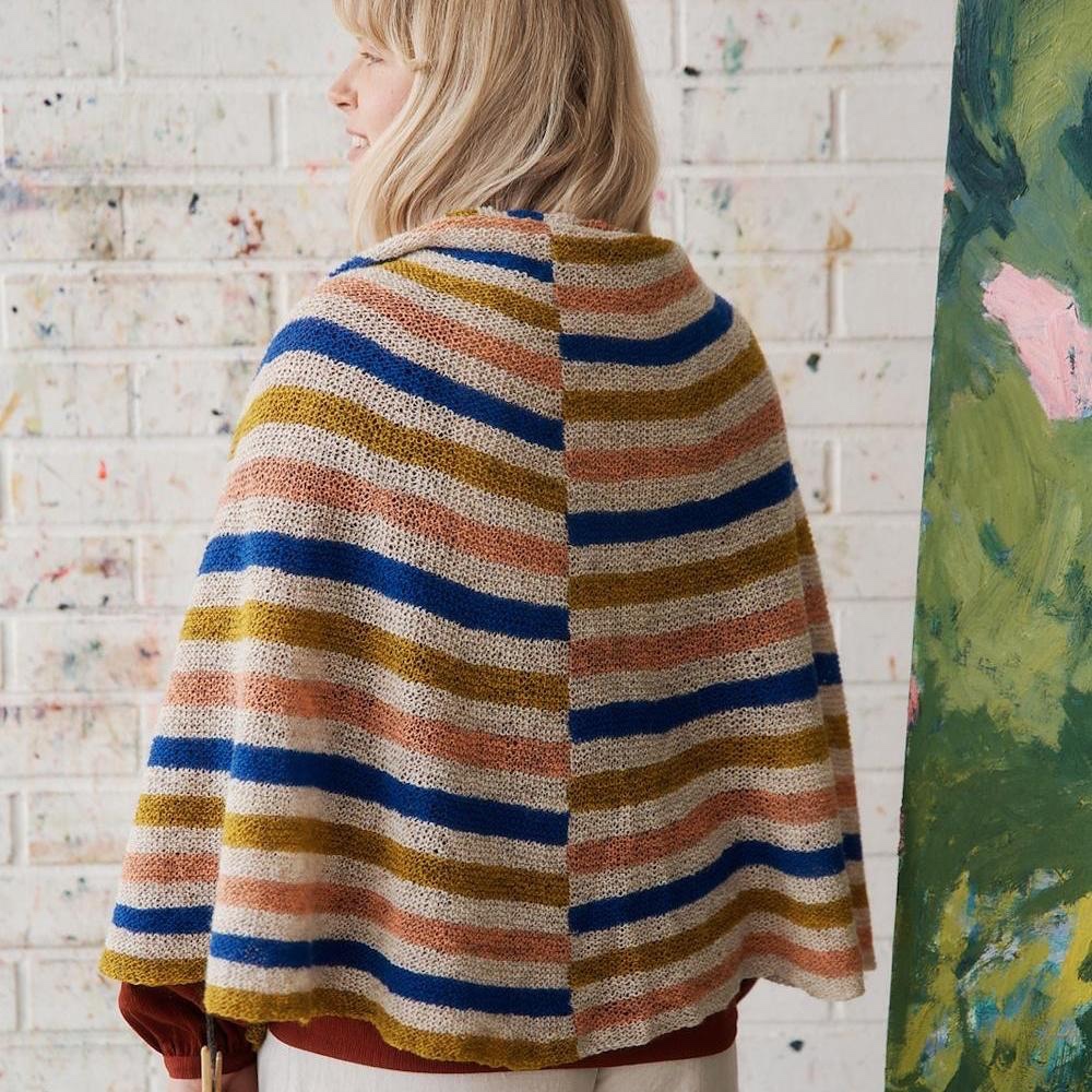 Шаль спицами методом интарсии