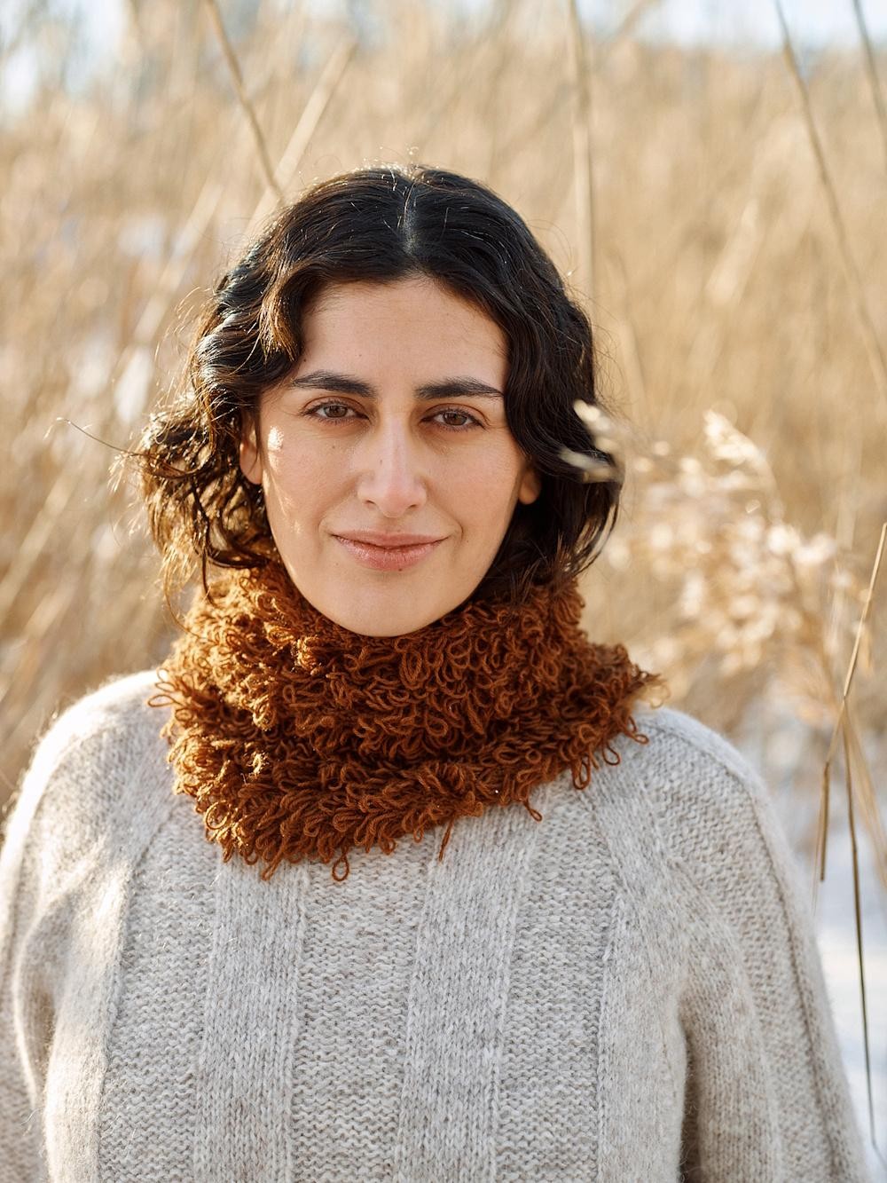 Шарф спицами от одного края до другого