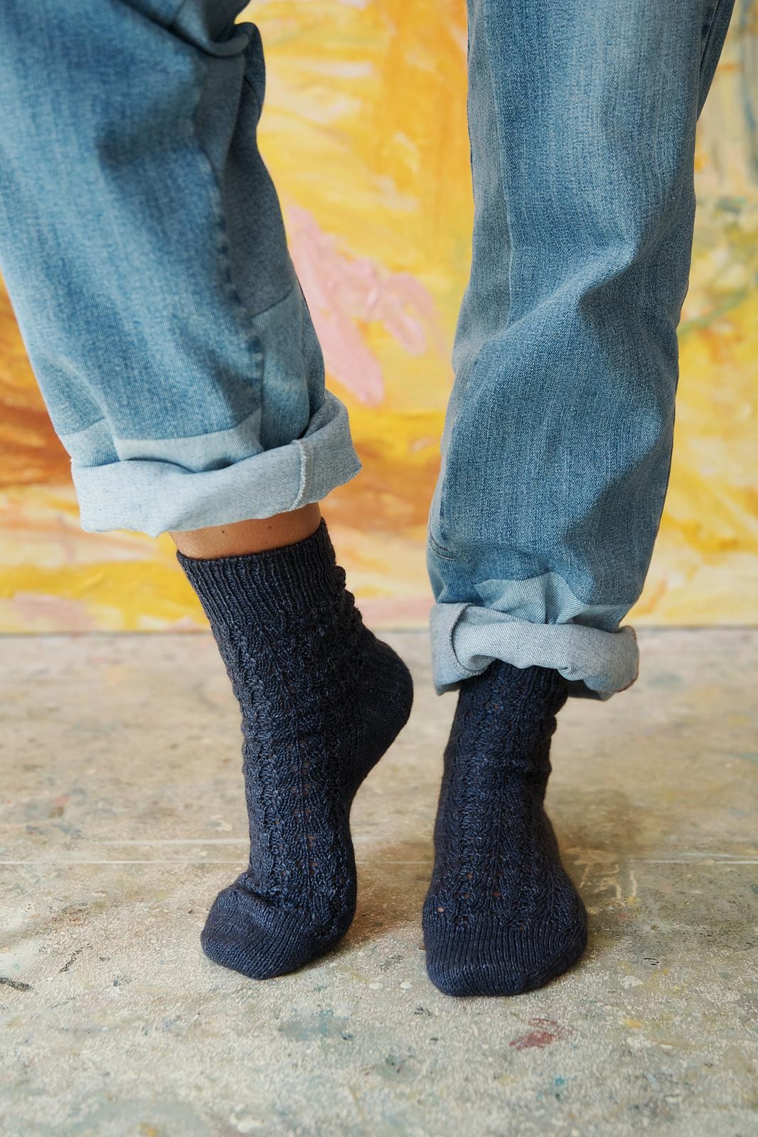 Носки от манжеты спицами