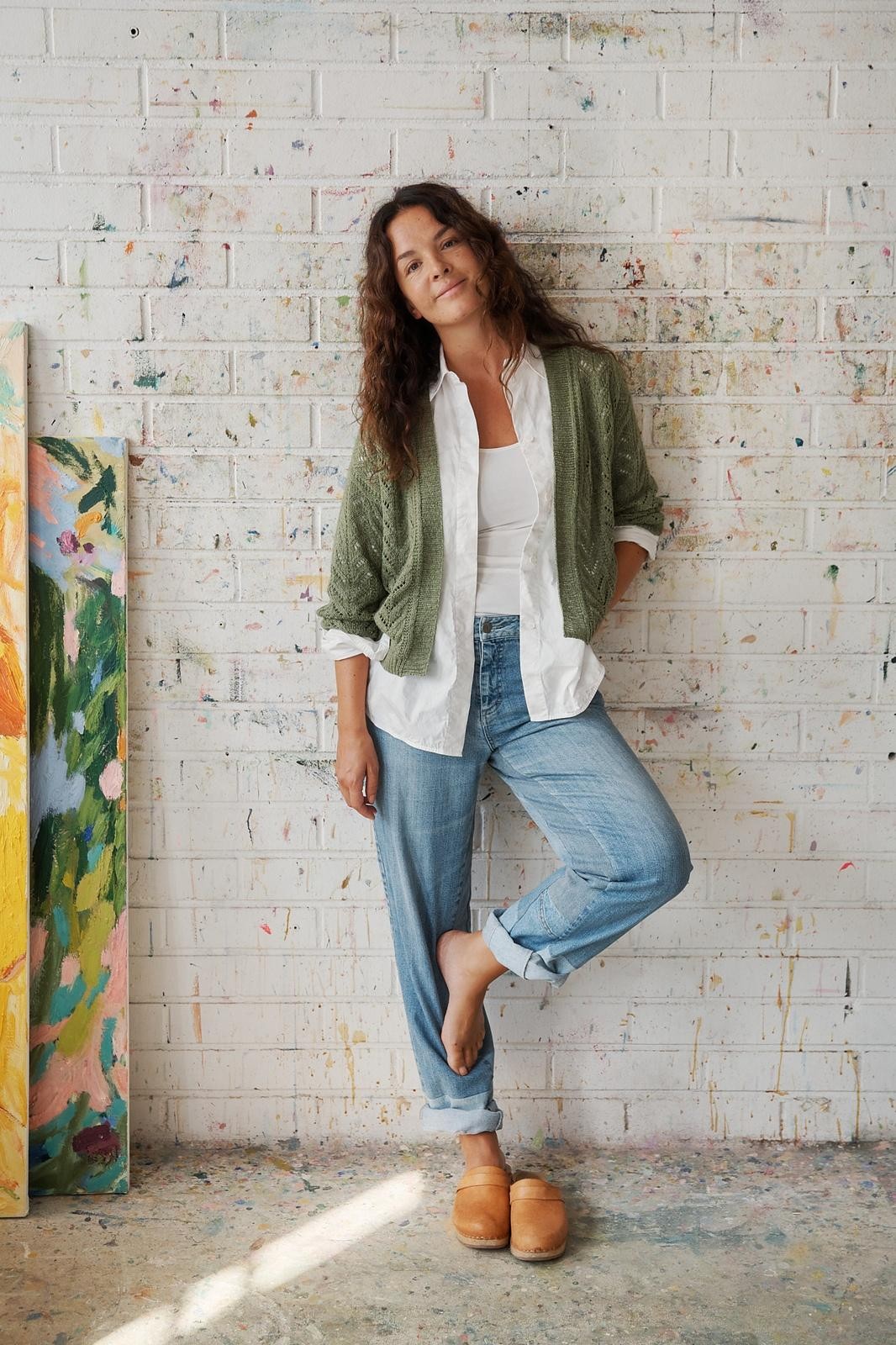 Стильный кардиган с планкой резинкой спицами