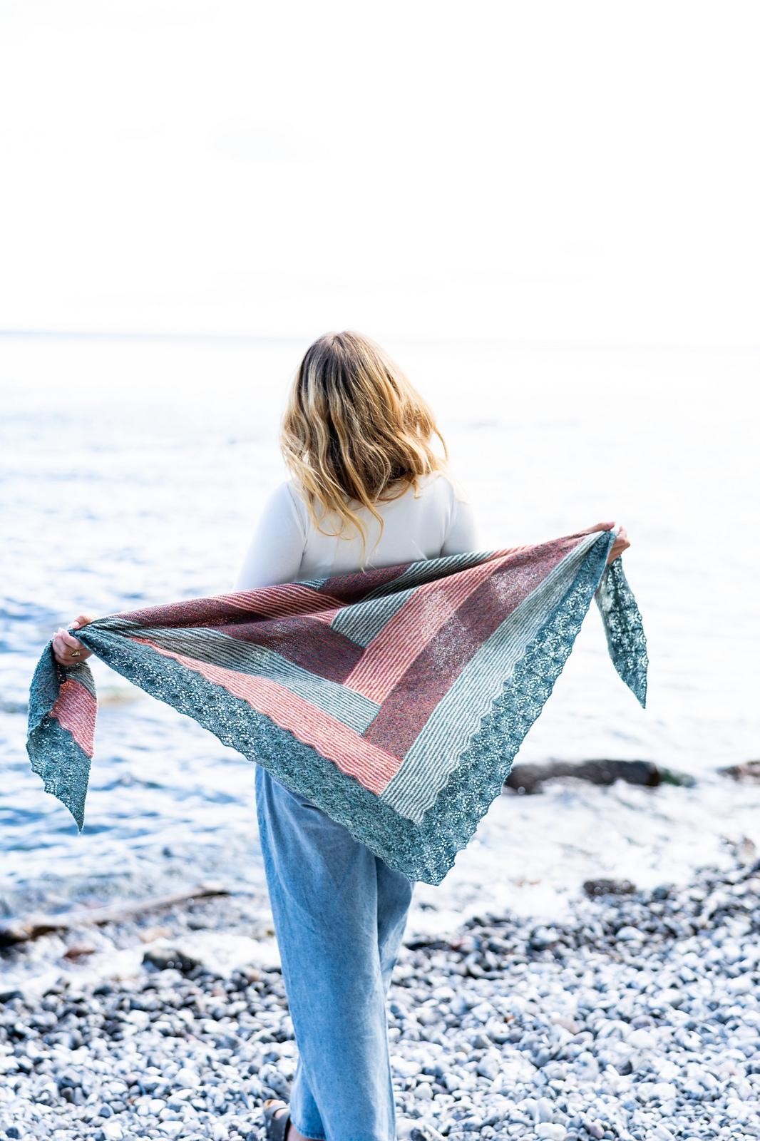 Шаль платок спицами от центра