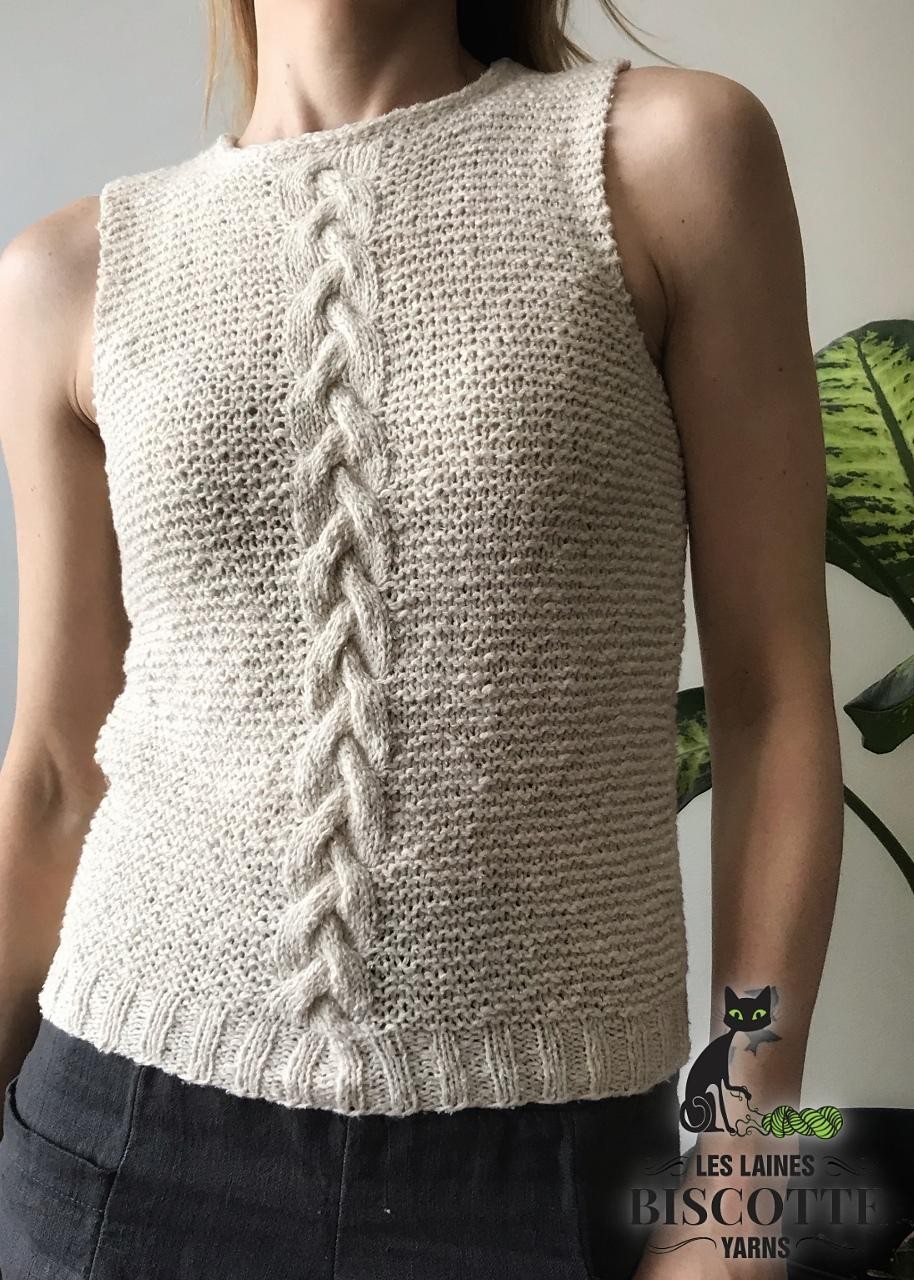 Базовая майка спицами без швов