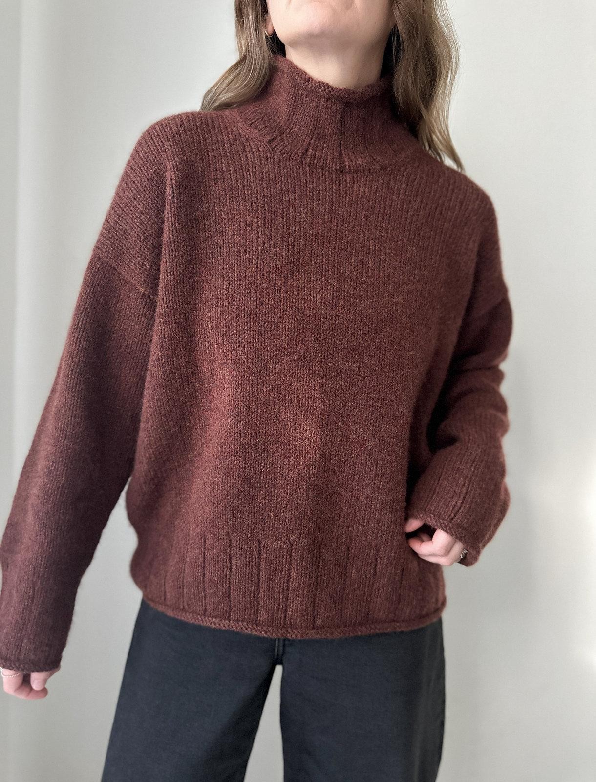 Свитер спицами без швов сверху