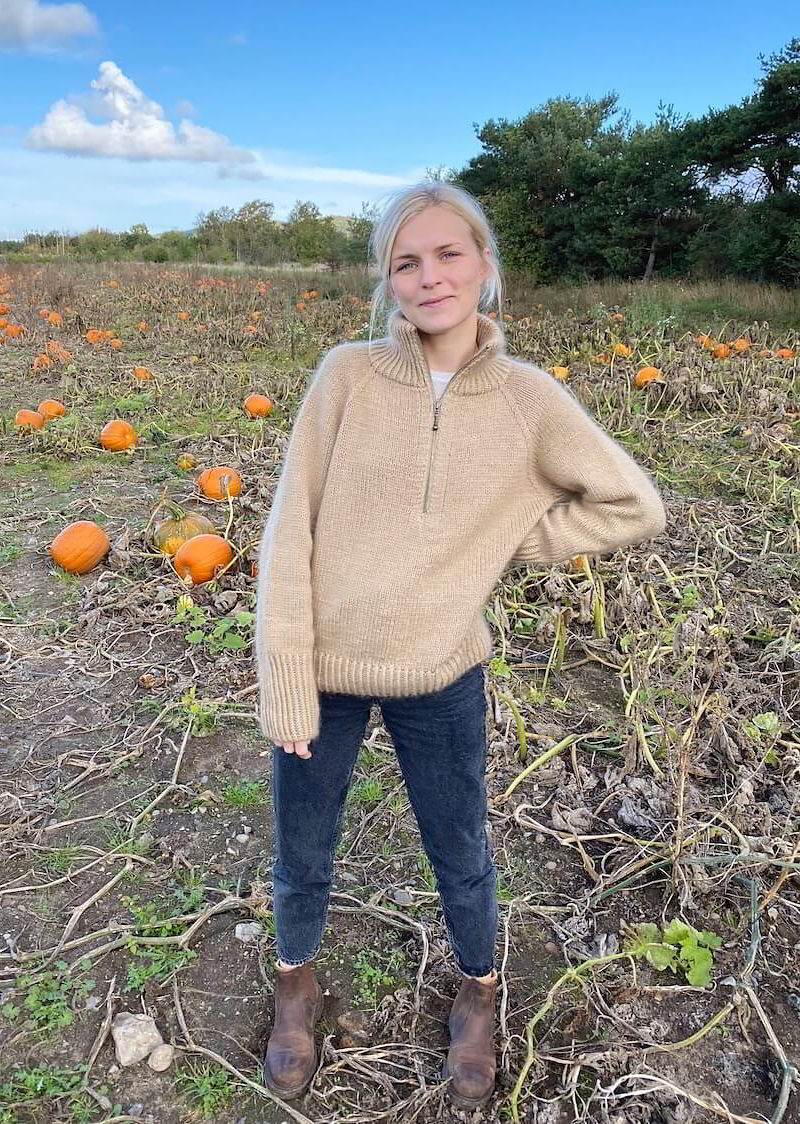 Связать свитер на молнии описание