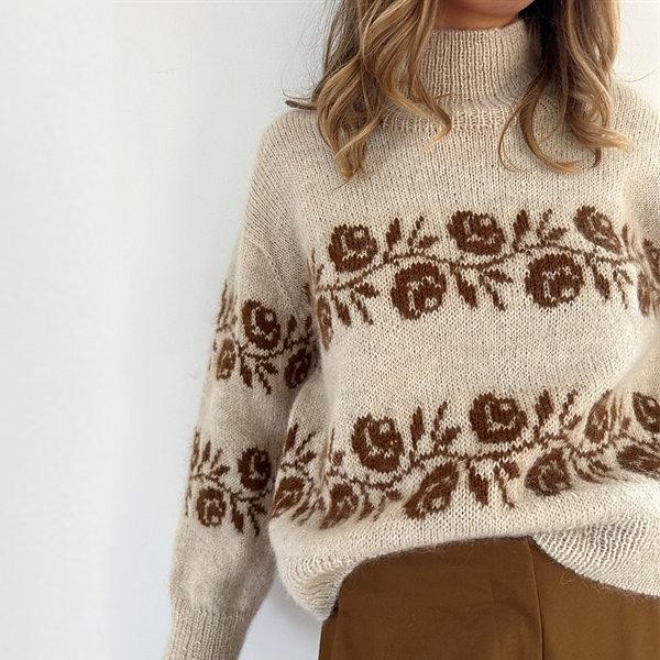 Женский свитер оверсайз вязаный спицами сверху Rosie Sweater