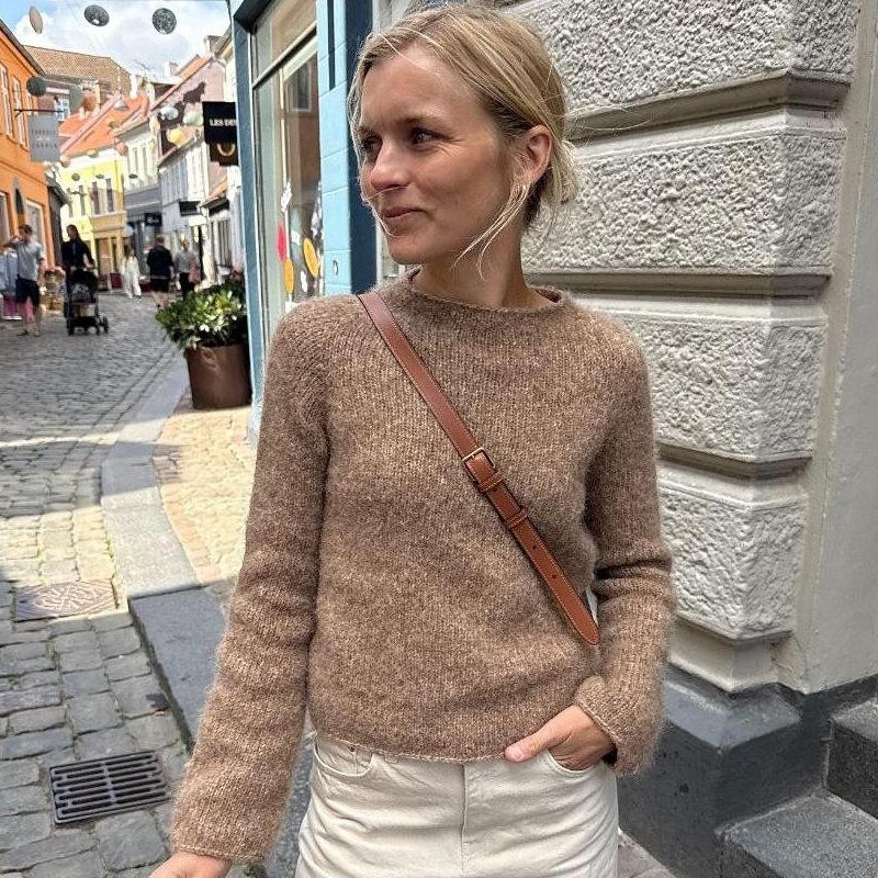Свитер вязаный спицами сверху вниз без швов Ivy Sweater