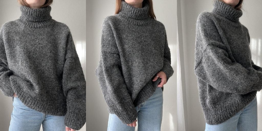 Свитер спицами сверху