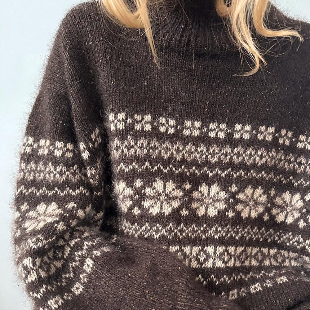 Жаккардовый свитер оверсайз спицами сверху Harriet Sweater