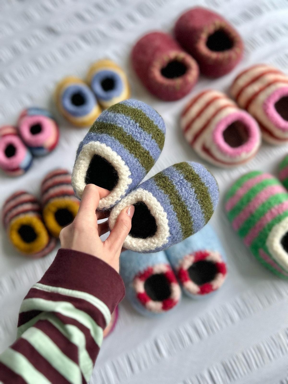 Вязаные тапочки для детей с описанием вязания и валяния