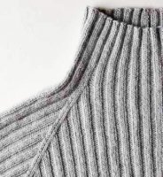 Пуловер резинкой, линия реглана и воротник