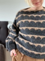 Женский жаккардовый пуловер с воротником лодочка