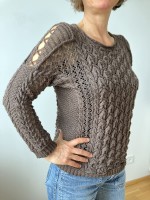 Вязаный пуловер с рукавом налгар