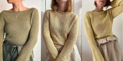 Вязаный женский пуловер спицами