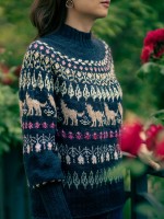 Жаккардовый пуловер с волками