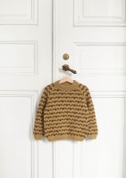 Жаккардовый детский свитер спицами