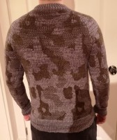 Мужской жаккардовый пуловер спицами
