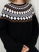 Женский пуловер с жаккардовой кокеткой