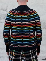Мужской пуловер спицами без швов