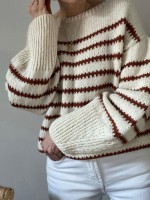 Полосатый пуловер спицами