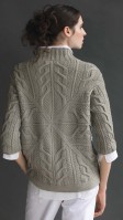 Спина пуловера, связанного спицами из отдельных деталей