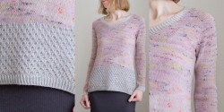 Пуловер с ажурным низом, связанный спицами