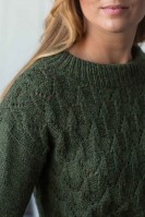 Узор  ажурными ромбами пуловера