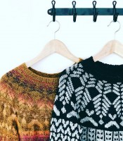 Два варианта одного пуловера, связанного сверху вниз по кругу