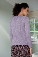 Пуловер с боковыми застежками спицами