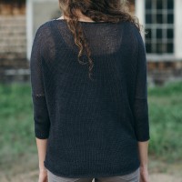 Пуловер из льна спицами