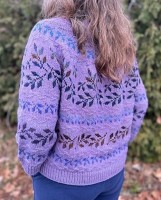 Жаккардовый пуловер, вязаный спицами сверху
