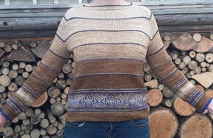 Пуловер реглан с жаккардовым узором