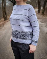 Пуловер реглан с жаккардовым узором