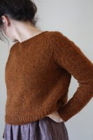 Пуловер с ажурным регланом спицами