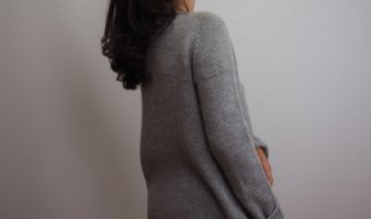 Пуловер без швов из толстой пряжи