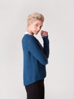 Модный пуловер женский спицами
